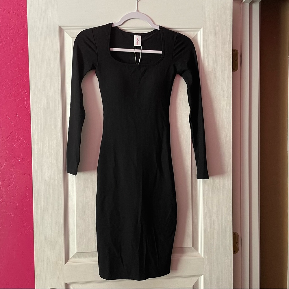 Long sleeve shapewear dress